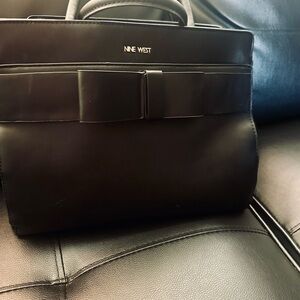 Nine West Black satchel  with Bow Detail